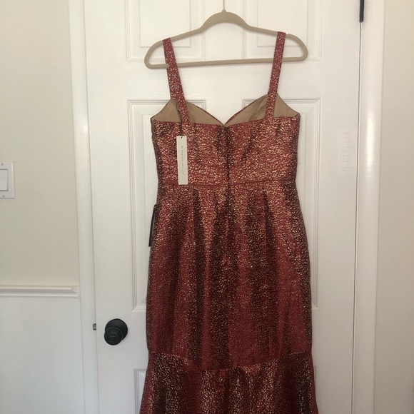 Anthropologie ML Monique Lhuillier Flounced Metallic Dress - Picture 10 of 16